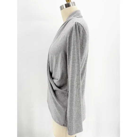 Revolve 1. State Cross Front Cozy Knit Top in Silver Heather S - Picture 7 of 14